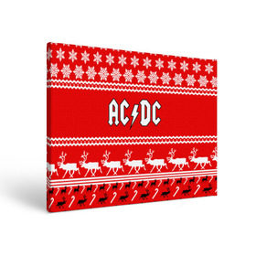 Холст прямоугольный с принтом Праздничный AC/DC , 100% ПВХ |  | ac dc | acdc |   снежинки | ангус янг | ас дс | асдс | крис слэйд | новогодний | новый год | рождество | стиви янг | эксл роуз