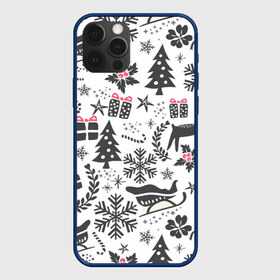 Чехол для iPhone 12 Pro Max с принтом Дуx рождества , Силикон |  | год | елка | зима | колокольчик  | новый | олень | подарки | праздник | сани | снег | снежинки | узор