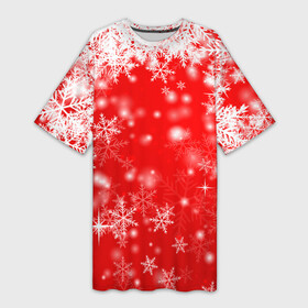 Платье-футболка 3D с принтом Новогоднее чудо 1 ,  |  | новый год | снег | снежинки
