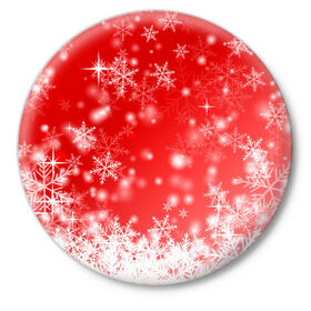 Значок с принтом Новогоднее чудо 2 ,  металл | круглая форма, металлическая застежка в виде булавки | Тематика изображения на принте: новый год | снег | снежинки