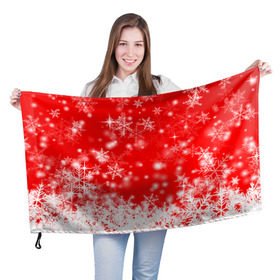 Флаг 3D с принтом Новогоднее чудо 2 , 100% полиэстер | плотность ткани — 95 г/м2, размер — 67 х 109 см. Принт наносится с одной стороны | новый год | снег | снежинки