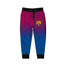 Детские брюки 3D с принтом FC Barcelona 2018 , 100% полиэстер | манжеты по низу, эластичный пояс регулируется шнурком, по бокам два кармана без застежек, внутренняя часть кармана из мелкой сетки | fc | fc barcelona | fcb | барселона | спорт | спортивные | футбол | футбольный клуб