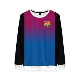Женский свитшот 3D с принтом FC Barcelona 2018 , 100% полиэстер с мягким внутренним слоем | круглый вырез горловины, мягкая резинка на манжетах и поясе, свободная посадка по фигуре | fc | fc barcelona | fcb | барселона | спорт | спортивные | футбол | футбольный клуб
