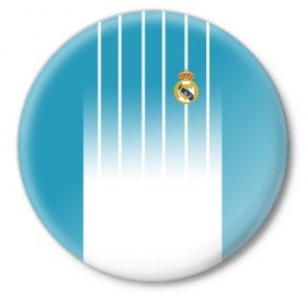 Значок с принтом Real Madrid 2018 ,  металл | круглая форма, металлическая застежка в виде булавки | 