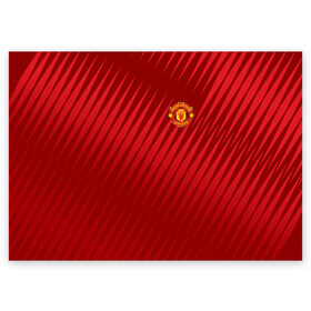 Поздравительная открытка с принтом Manchester United Sportwear , 100% бумага | плотность бумаги 280 г/м2, матовая, на обратной стороне линовка и место для марки
 | Тематика изображения на принте: emirates | fc | manchester united | геометрия | манчестер юнайтед | спорт | футбол | футбольный клуб | эмблема