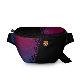Поясная сумка 3D с принтом FC Barcelona 2018 Премиум , 100% полиэстер | плотная ткань, ремень с регулируемой длиной, внутри несколько карманов для мелочей, основное отделение и карман с обратной стороны сумки застегиваются на молнию | 