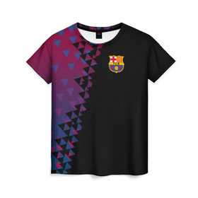 Женская футболка 3D с принтом FC Barcelona 2018 Премиум , 100% полиэфир ( синтетическое хлопкоподобное полотно) | прямой крой, круглый вырез горловины, длина до линии бедер | 