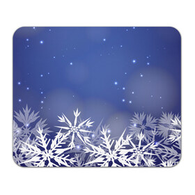 Коврик прямоугольный с принтом Зима , натуральный каучук | размер 230 х 185 мм; запечатка лицевой стороны | Тематика изображения на принте: елка | новый год | снег | снежинки