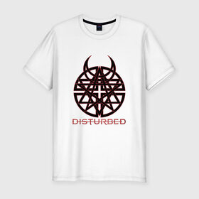 Мужская футболка премиум с принтом Disturbed , 92% хлопок, 8% лайкра | приталенный силуэт, круглый вырез ворота, длина до линии бедра, короткий рукав | 