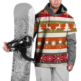 Накидка на куртку 3D с принтом Новогодняя текстура , 100% полиэстер |  | Тематика изображения на принте: елка | колокольчик | новый год | олени | снег | снежинки