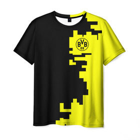 Мужская футболка 3D с принтом Borussia 2018 Geometry Sport , 100% полиэфир | прямой крой, круглый вырез горловины, длина до линии бедер | боруссия | дортмунд