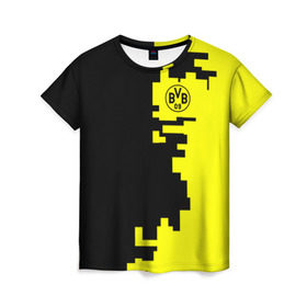 Женская футболка 3D с принтом Borussia 2018 Geometry Sport , 100% полиэфир ( синтетическое хлопкоподобное полотно) | прямой крой, круглый вырез горловины, длина до линии бедер | боруссия | дортмунд