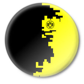 Значок с принтом Borussia 2018 Geometry Sport ,  металл | круглая форма, металлическая застежка в виде булавки | Тематика изображения на принте: боруссия | дортмунд