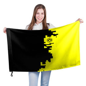 Флаг 3D с принтом Borussia 2018 Geometry Sport , 100% полиэстер | плотность ткани — 95 г/м2, размер — 67 х 109 см. Принт наносится с одной стороны | боруссия | дортмунд