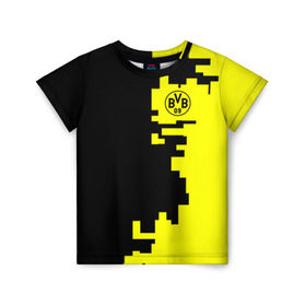 Детская футболка 3D с принтом Borussia 2018 Geometry Sport , 100% гипоаллергенный полиэфир | прямой крой, круглый вырез горловины, длина до линии бедер, чуть спущенное плечо, ткань немного тянется | Тематика изображения на принте: боруссия | дортмунд