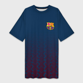 Платье-футболка 3D с принтом FC Barca 2018 Creative uniform ,  |  | Тематика изображения на принте: fc | fc barcelona | fcb | барселона | спорт | спортивные | фк | футбол