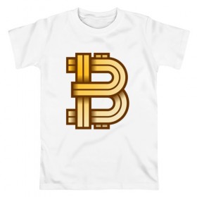 Мужская футболка хлопок с принтом Bitcoin is a new era! , 100% хлопок | прямой крой, круглый вырез горловины, длина до линии бедер, слегка спущенное плечо. | bitcoin | btc | биткоин