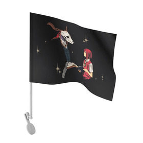 Флаг для автомобиля с принтом Mahou Tsukai no Yome , 100% полиэстер | Размер: 30*21 см | Тематика изображения на принте: девушка | красные волосы | монстр | невеста чародея