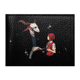 Обложка для студенческого билета с принтом Mahou Tsukai no Yome , натуральная кожа | Размер: 11*8 см; Печать на всей внешней стороне | Тематика изображения на принте: девушка | красные волосы | монстр | невеста чародея