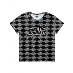 Детская футболка 3D с принтом Arctic Monkeys , 100% гипоаллергенный полиэфир | прямой крой, круглый вырез горловины, длина до линии бедер, чуть спущенное плечо, ткань немного тянется | 