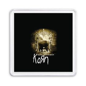 Магнит 55*55 с принтом Korn take a look in the mirror , Пластик | Размер: 65*65 мм; Размер печати: 55*55 мм | korn | koяn | альтернативный | арвизу | гранж | группа | дэвис | зеркало | корн | коян | лузье | манки | метал | музыка | нюметал | панк | песни | рок | уэлч | филди | филипп | хэд | шаффер