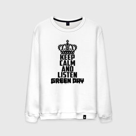 Мужской свитшот хлопок с принтом Keep calm and listen Green Day , 100% хлопок |  | Тематика изображения на принте: american idiot | green day | альтернативный | билли джо армстронг | грин дей | группа | зелёный день | майк дёрнт | музыка | надпись | панк | поп | поппанк | рок | тре кул