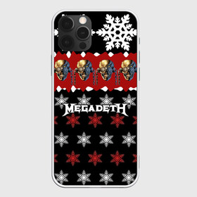 Чехол для iPhone 12 Pro Max с принтом Праздничный Megadeth , Силикон |  | me | megadeth | группа | дирк вербурен | дэвид эллефсон | дэйв мастейн | знак | кико лоурейро | красный | мегадет | метал | надпись | новогодний | новый год | праздник | рождество | рок | снежинки | трэш