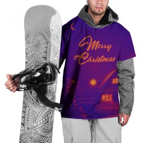 Накидка на куртку 3D с принтом Merry Christmas , 100% полиэстер |  | Тематика изображения на принте: 