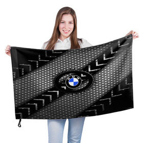 Флаг 3D с принтом BMW Carboniferous 2018 , 100% полиэстер | плотность ткани — 95 г/м2, размер — 67 х 109 см. Принт наносится с одной стороны | abstraction | carboniferous | карбон | текстуры