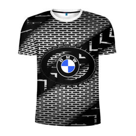 Мужская футболка 3D спортивная с принтом BMW Carboniferous 2018 , 100% полиэстер с улучшенными характеристиками | приталенный силуэт, круглая горловина, широкие плечи, сужается к линии бедра | abstraction | carboniferous | карбон | текстуры