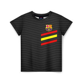 Детская футболка 3D с принтом FC Barca 2018 Испания , 100% гипоаллергенный полиэфир | прямой крой, круглый вырез горловины, длина до линии бедер, чуть спущенное плечо, ткань немного тянется | fc | fc barcelona | fcb | барселона | спорт | спортивные | фк | футбол
