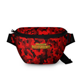 Поясная сумка 3D с принтом PUBG Red Military , 100% полиэстер | плотная ткань, ремень с регулируемой длиной, внутри несколько карманов для мелочей, основное отделение и карман с обратной стороны сумки застегиваются на молнию | battle royal | playerunknowns battlegrounds | pubg | пабг | пубг