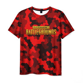 Мужская футболка 3D с принтом PUBG Red Military , 100% полиэфир | прямой крой, круглый вырез горловины, длина до линии бедер | battle royal | playerunknowns battlegrounds | pubg | пабг | пубг