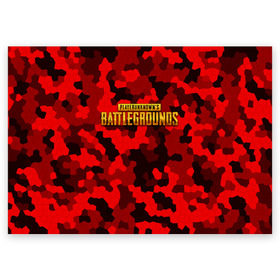 Поздравительная открытка с принтом PUBG Red Military , 100% бумага | плотность бумаги 280 г/м2, матовая, на обратной стороне линовка и место для марки
 | battle royal | playerunknowns battlegrounds | pubg | пабг | пубг