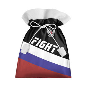 Подарочный 3D мешок с принтом Fight Russia герб и флаг , 100% полиэстер | Размер: 29*39 см | mma | russia | ufc | без правил | боец | бой | борец | борьба | буквы | герб | единоборства | золотой | мма | надпись | российская | российский | россия | русский | рф | спорт | уфс | федерация | юфс