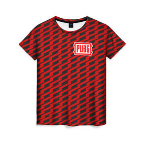 Женская футболка 3D с принтом PUBG Red Line , 100% полиэфир ( синтетическое хлопкоподобное полотно) | прямой крой, круглый вырез горловины, длина до линии бедер | playerunknowns battlegrounds | pubg | шутеры