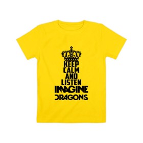 Детская футболка хлопок с принтом Keep calm and listen ID , 100% хлопок | круглый вырез горловины, полуприлегающий силуэт, длина до линии бедер | альтернативный | американская | группа | драгонс | имеджин | инди | индирок | поп | рок | электроник
