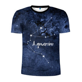 Мужская футболка 3D спортивная с принтом Водолей (Aquarius) , 100% полиэстер с улучшенными характеристиками | приталенный силуэт, круглая горловина, широкие плечи, сужается к линии бедра | aquarius | водолей | звезды | знаки зодиака | космос | созвездие