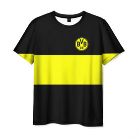 Мужская футболка 3D с принтом Borussia 2018 Black and Yellow , 100% полиэфир | прямой крой, круглый вырез горловины, длина до линии бедер | боруссия | дортмунд