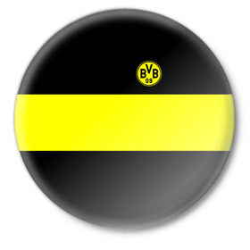 Значок с принтом Borussia 2018 Black and Yellow ,  металл | круглая форма, металлическая застежка в виде булавки | боруссия | дортмунд