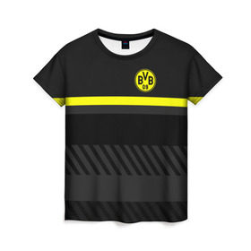 Женская футболка 3D с принтом FC Borussia 2018 Original #3 , 100% полиэфир ( синтетическое хлопкоподобное полотно) | прямой крой, круглый вырез горловины, длина до линии бедер | боруссия | дортмунд