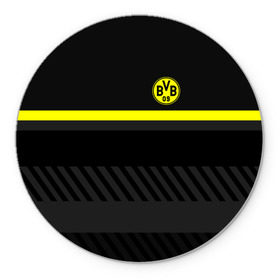 Коврик круглый с принтом FC Borussia 2018 Original #3 , резина и полиэстер | круглая форма, изображение наносится на всю лицевую часть | боруссия | дортмунд