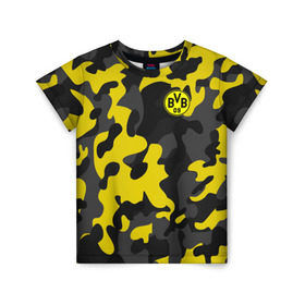 Детская футболка 3D с принтом Borussia 2018 Military Sport , 100% гипоаллергенный полиэфир | прямой крой, круглый вырез горловины, длина до линии бедер, чуть спущенное плечо, ткань немного тянется | боруссия | дортмунд