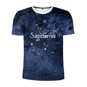 Мужская футболка 3D спортивная с принтом Стрелец(Sagittarius) , 100% полиэстер с улучшенными характеристиками | приталенный силуэт, круглая горловина, широкие плечи, сужается к линии бедра | sagittarius | звезды | знаки зодиака | космос | созвездие | стрелец