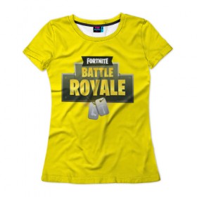Женская футболка 3D с принтом Battle Royale , 100% полиэфир ( синтетическое хлопкоподобное полотно) | прямой крой, круглый вырез горловины, длина до линии бедер | epic games | fort | fortnite battle | fortnite battle royale | fortnite royale | survival | королевский битва