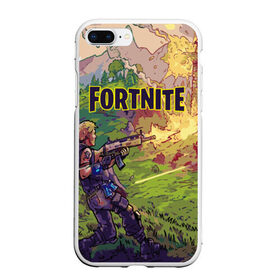 Чехол для iPhone 7Plus/8 Plus матовый с принтом Fortnite Королевская битва , Силикон | Область печати: задняя сторона чехла, без боковых панелей | epic games | fort | fortnite battle | fortnite battle royale | fortnite royale | survival | королевский битва