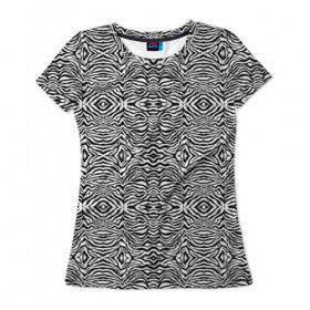Женская футболка 3D с принтом Зебра , 100% полиэфир ( синтетическое хлопкоподобное полотно) | прямой крой, круглый вырез горловины, длина до линии бедер | африка | зебра | текстура