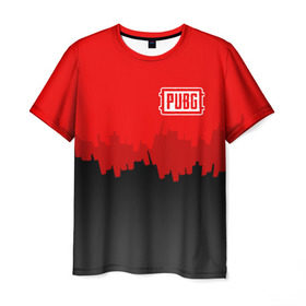 Мужская футболка 3D с принтом PUBG BLOOD , 100% полиэфир | прямой крой, круглый вырез горловины, длина до линии бедер | playerunknowns battlegrounds | pubg