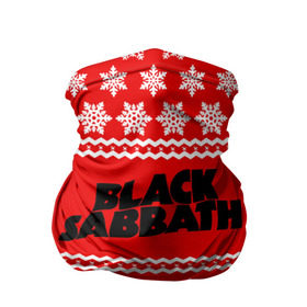 Бандана-труба 3D с принтом Праздничный Black Sabbath , 100% полиэстер, ткань с особыми свойствами — Activecool | плотность 150‒180 г/м2; хорошо тянется, но сохраняет форму | Тематика изображения на принте: black sabbath | ozzy osbourne | ангелы | билл уорд | гизер батлер | группа | знак | красный | метал | музыка | надпись | новогодний | новый год | оззи | осборн | песни | праздник | ро | рождество | рок | снежинки