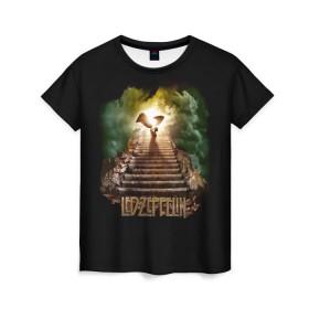 Женская футболка 3D с принтом Led Zeppelin , 100% полиэфир ( синтетическое хлопкоподобное полотно) | прямой крой, круглый вырез горловины, длина до линии бедер | led zeppelin | джимми пейдж | джон генри бонэм | джон пол джонс | лед зеппелин | роберт плант